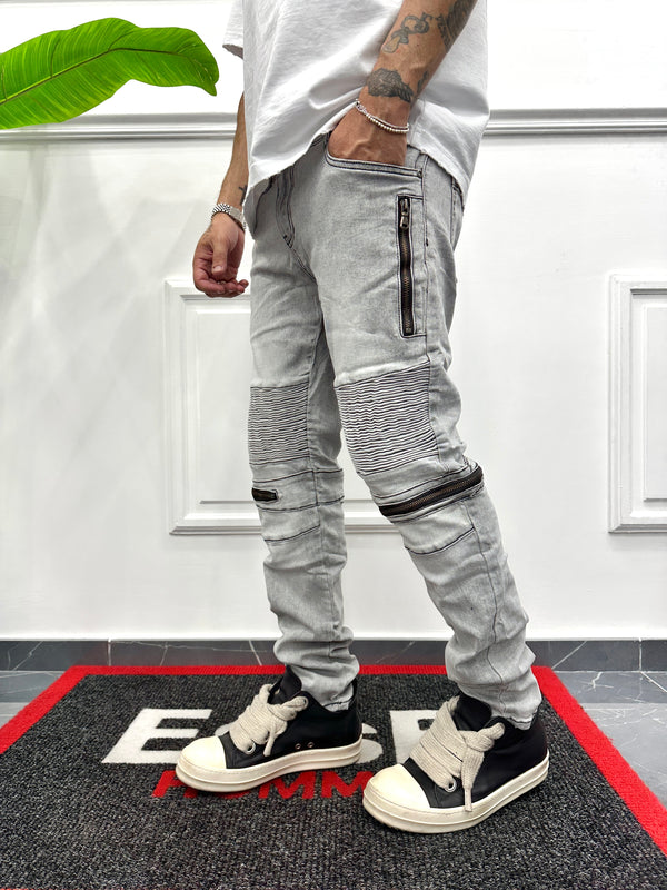 JEANS BIKER ZIP