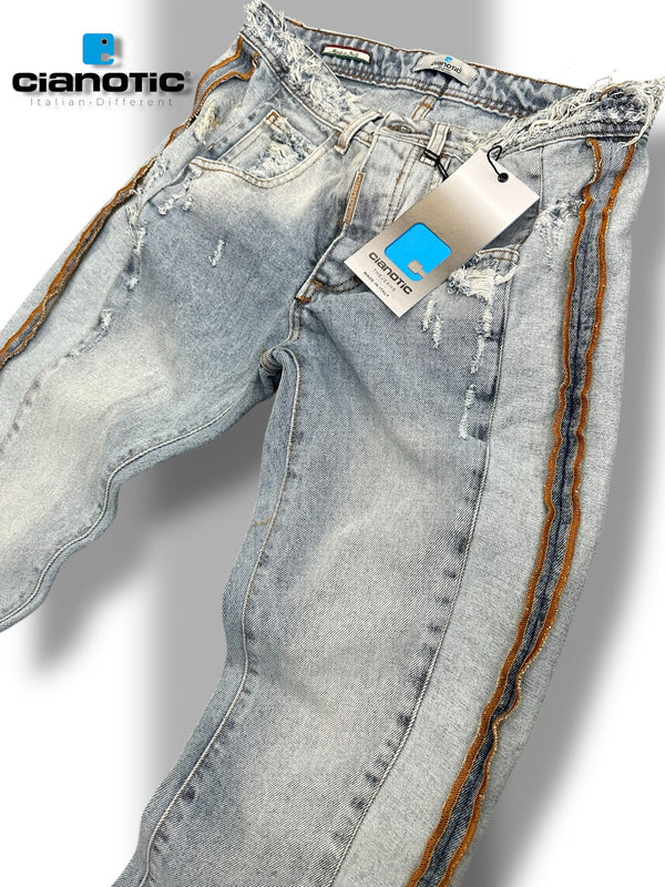 JEANS CIANOTIC STRIPES BLU